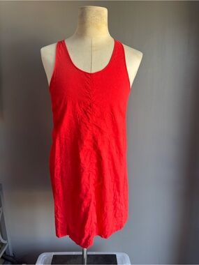 THEORY - Bright Orangy-Red Tank Inspired Short Dress